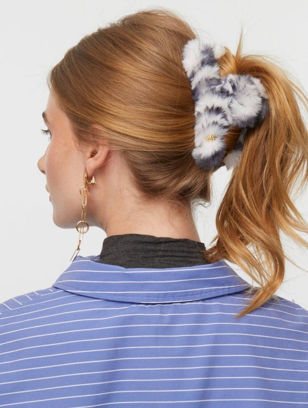 Lele Sadoughi-Leopard Faux Fur Claw Clip (Grey) Women's Hair Accessory